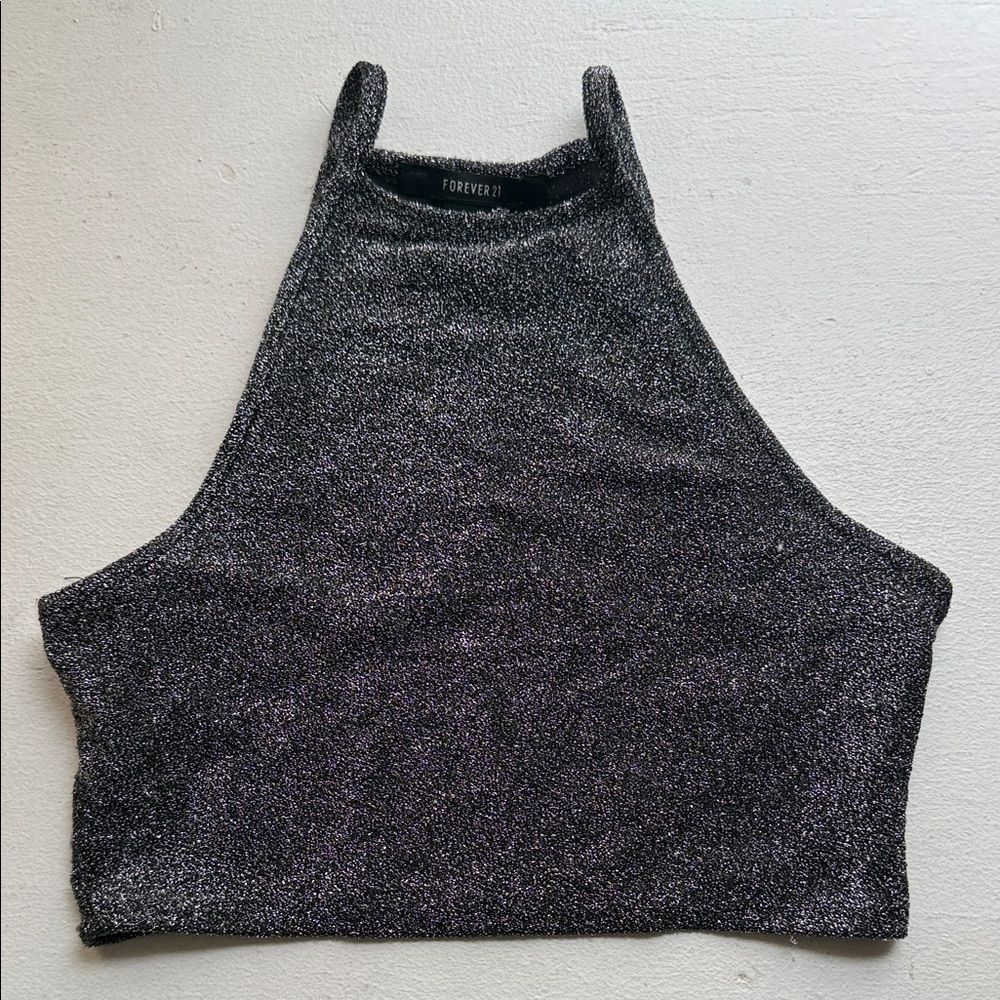 Forever 21 sparkly racer back crop top